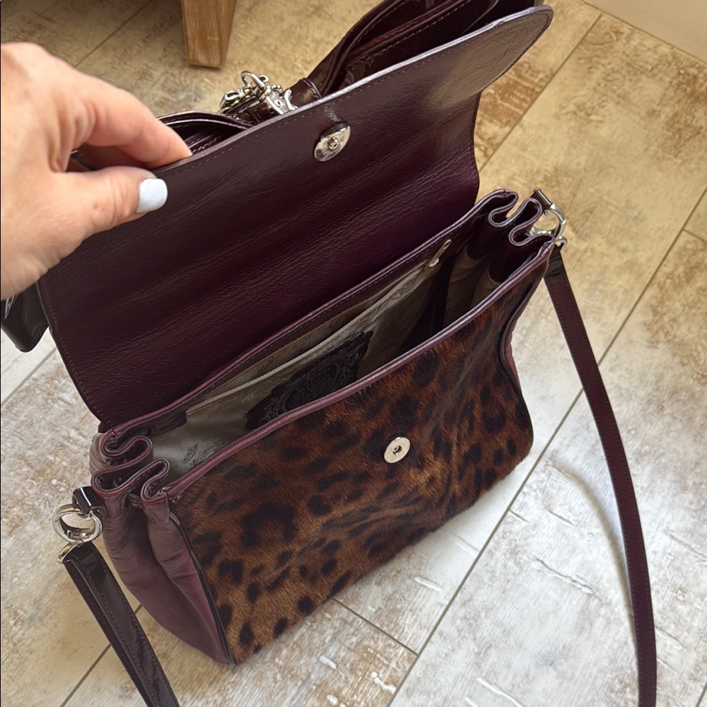 MY FLAT IN LONDON Leopard Print and Black Bow Handbag - Picture 9 of 14